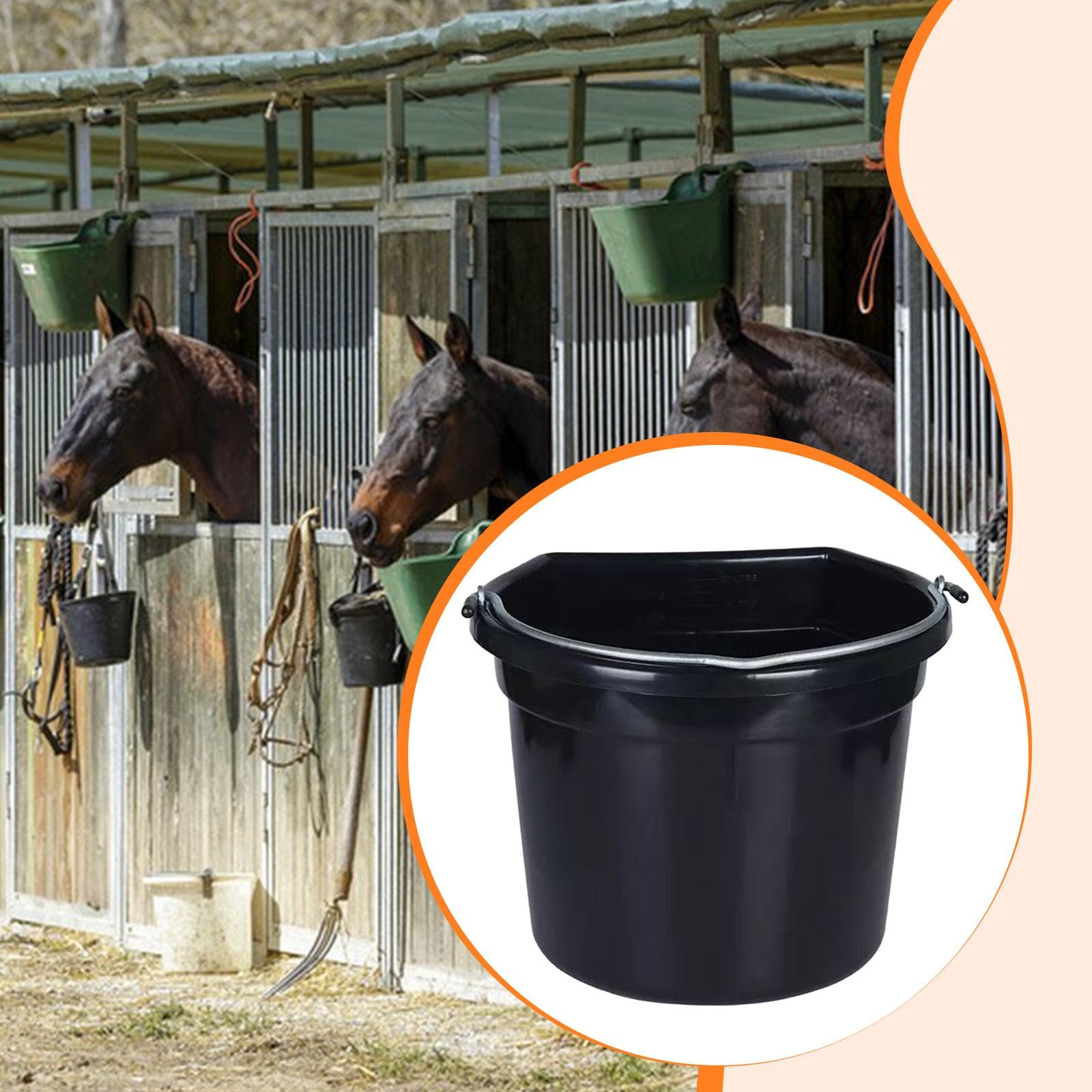 Cubo de Agua para Caballos, Fácil de, Suministros de Alimentación, Comedero para Granja O
