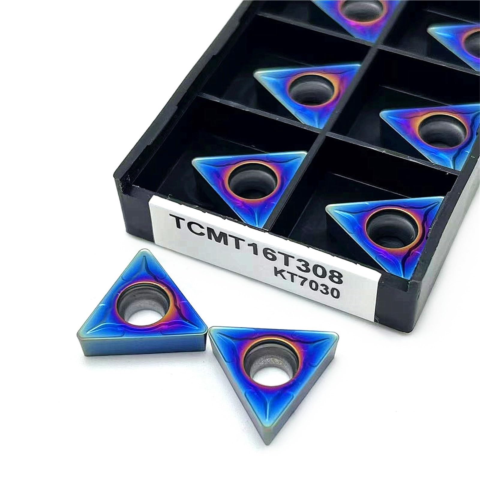 10PCS Blu Inserto TCMT16T304 TCMT16T308 KT7030 Utensile Per Tornitura Interna Inserti In Metallo Duro Per Acciaio Inossidabile(TCMT 16T308 KT7030)