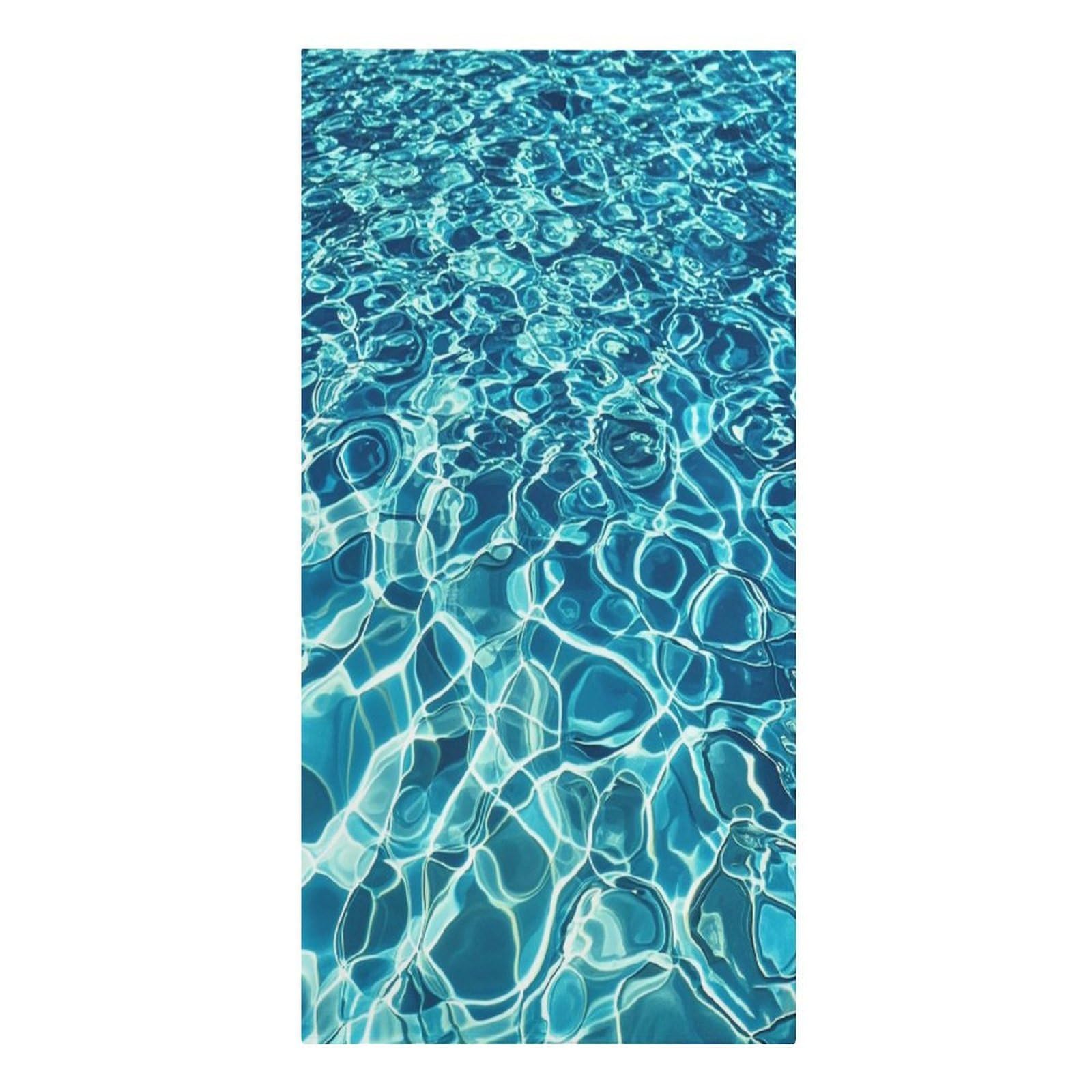 FekiLoot Blue Aqua Pool Water Beach Towel Sand Free Quick Dry Travel Towels Extra Large Big Pool Swim Towels Soft Absorbent Beach Blanket for Vacation Essentials Adult Gift 30" X 61"
