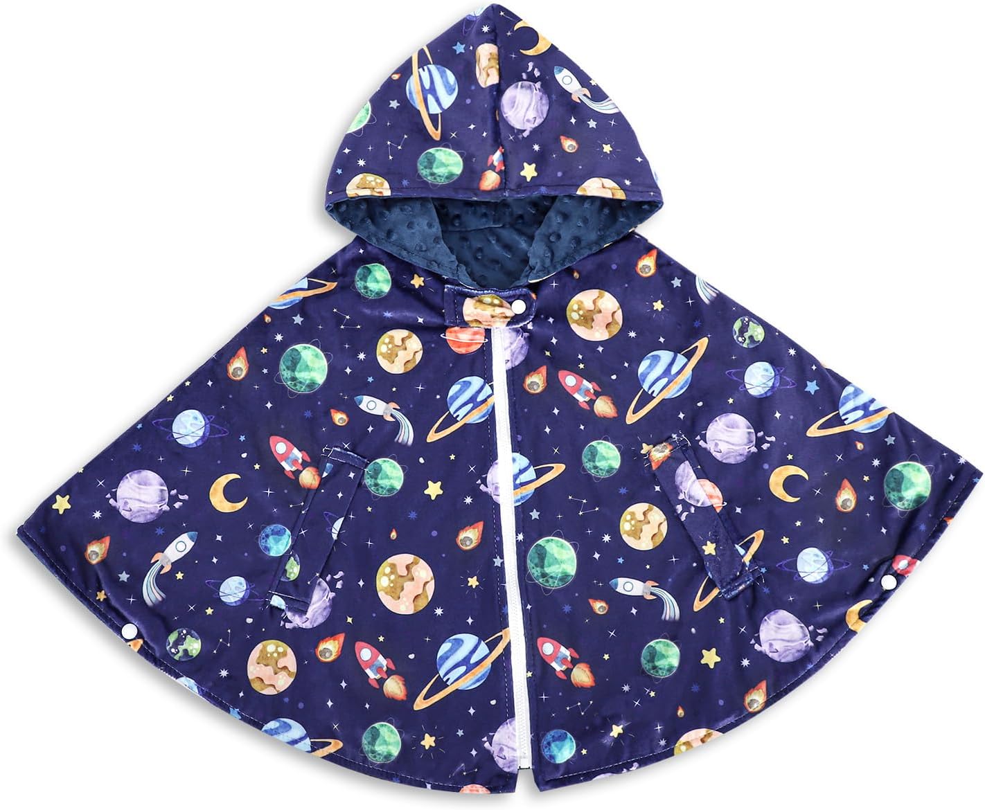 Pea Pod Baby Car Seat Poncho Coat with Hood Design,Double Layer Warm with Minky Dot Fabric