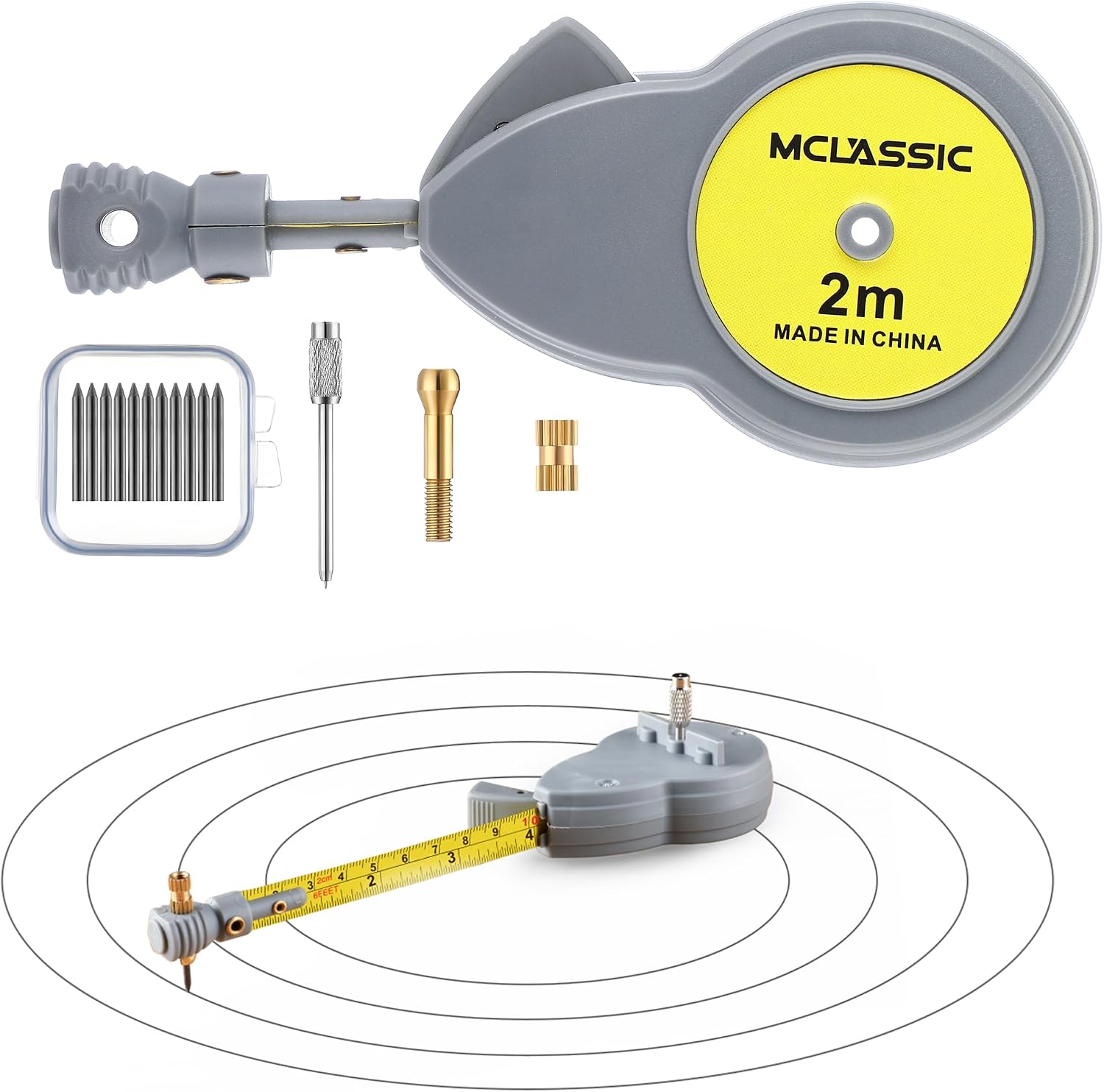 Dreyoo 6.56ft Rotape Tape Measure Compass for Large Circles and Lines