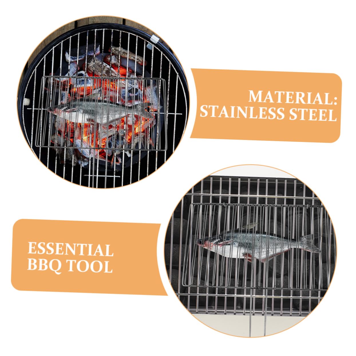 YARNOW Rete per Arrostire in Metallo Resistente con Cestello per Cuocere Pesce e Verdure, Rete da Cottura Robusta per Barbecue All’aperto e Grigliata di Pesce