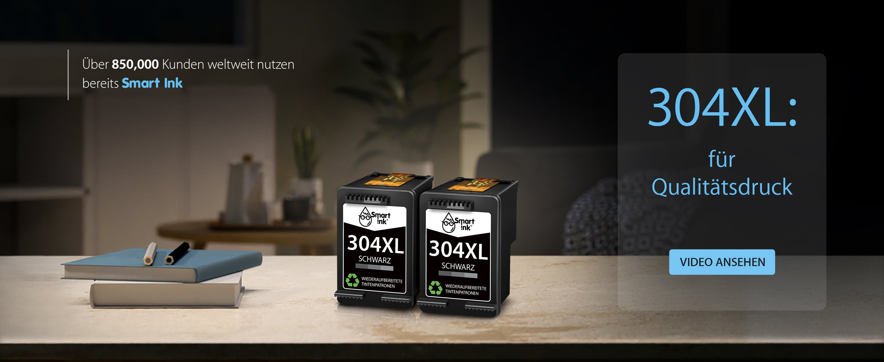 Cartuchos De Tinta Smart Ink Remanufacturados - Compatibles Con HP 304XL (2 Negro) Para Impresoras Envy, Deskjet 2600, 3700 Y Más