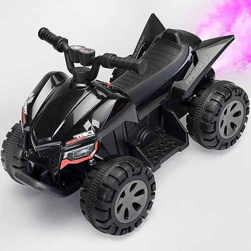 Miniatura 7 de TOBBI Juguete de paseo para niños pequeños, cuádruple de 4 ruedas con sistema de rociado fresco, 4 ruedas Quad ATV Play Car Vehículos eléctricos con