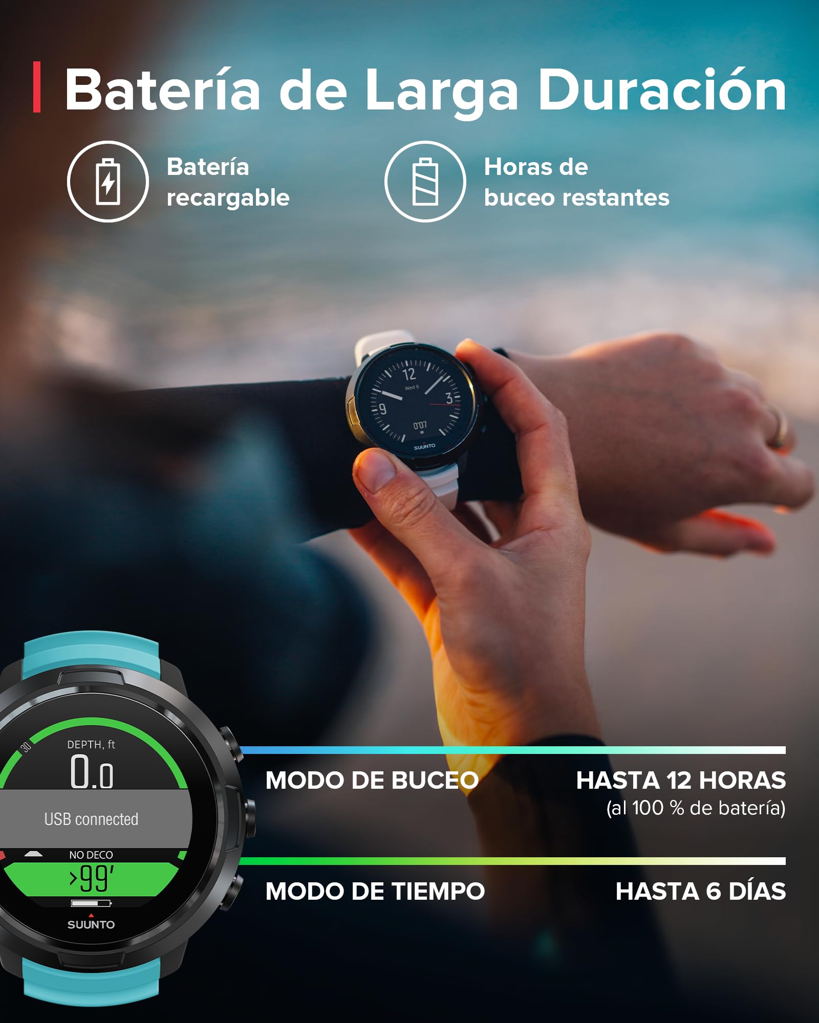 Suunto D5 Swimcomputer, Adultos Unisex, Azul, Talla única