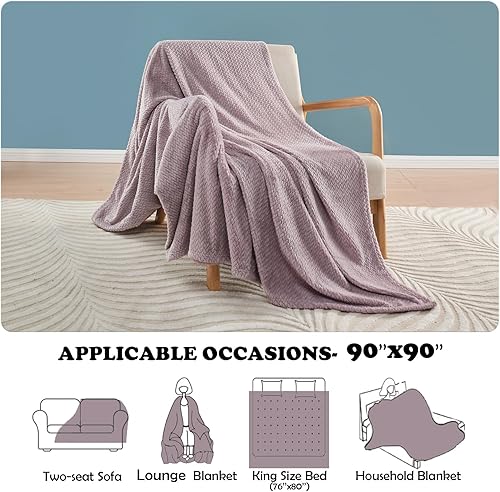 Miniatura 4 de Newcosplay - Manta ligera y súper suave de franela polar sedosa de alta calidad con diseño de hojas para usarse en todas las estaciones