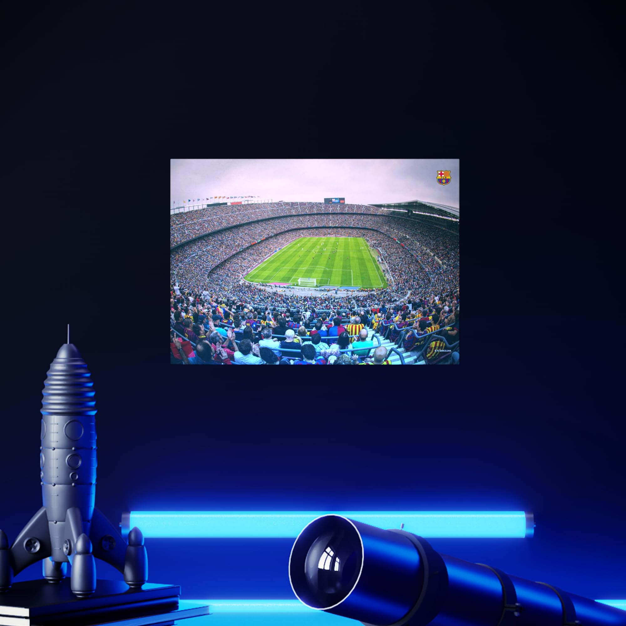 Displate - Poster in metallo – montaggio magnetico – FC Barcelona – Camp Nou – Sector view – Dimensione M – 32 x 45 cm opaco