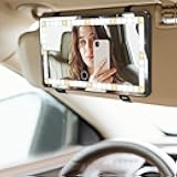 JOYTUTUS Car Sun Visor Vanity Mirror with Lights, 3 Light Modes & 60 LEDs, Rechargeable Dimmable Touch Control Travel Makeup Mirror for Truck SUV