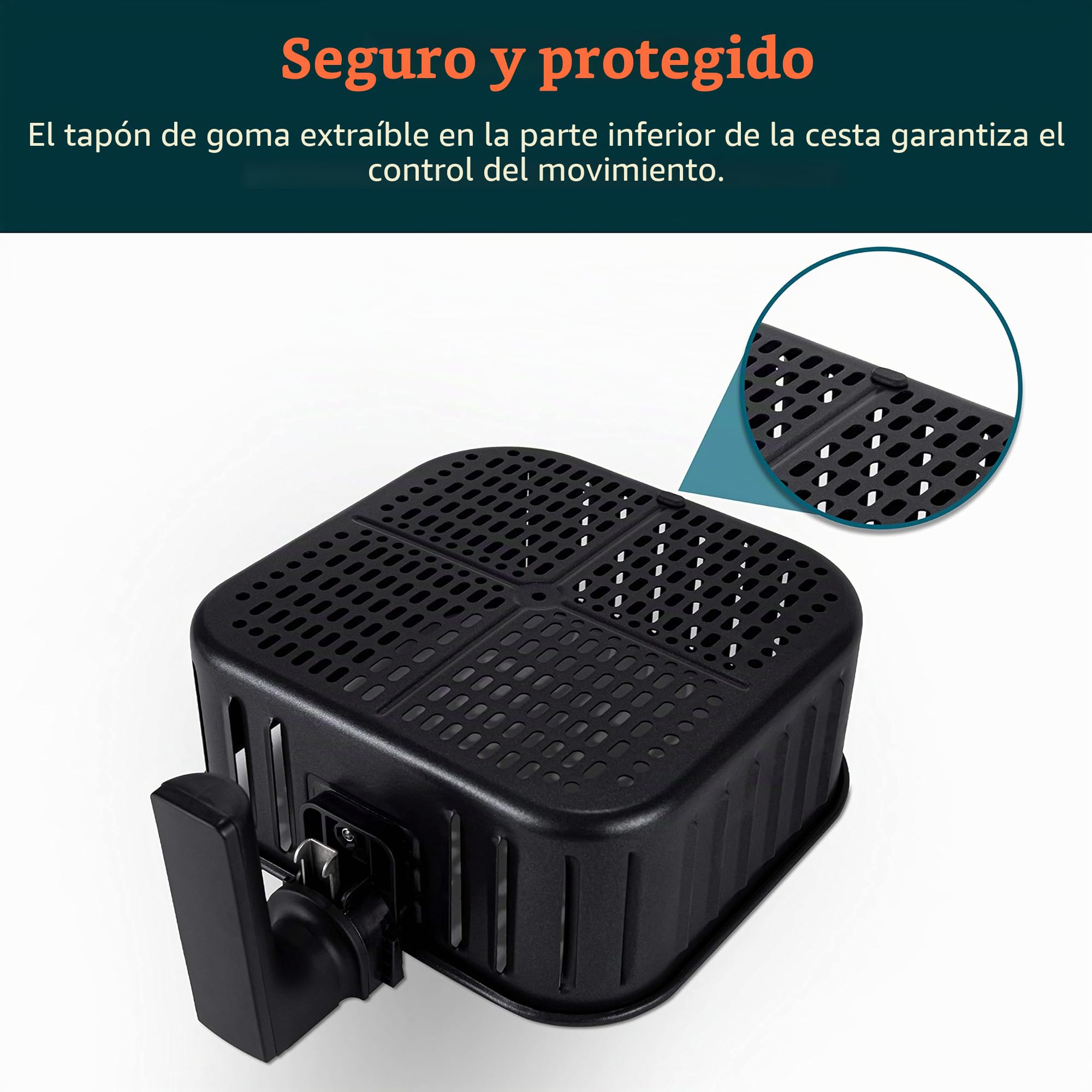 COSORI Cesta de repuesto para freidora de aire de 5.8 cuartos de galón para freidoras de aire CP358 y CS358, cesta antiadherente para freír, apta para lavavajillas, color negro