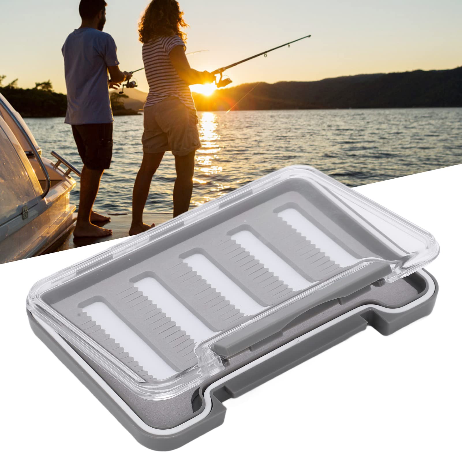 Boîte à Mouches Portable – Modèle Transparent Unilatéral, Cordon De Transport, Compartiments Intérieurs, Pour Pêcheur Nomade
