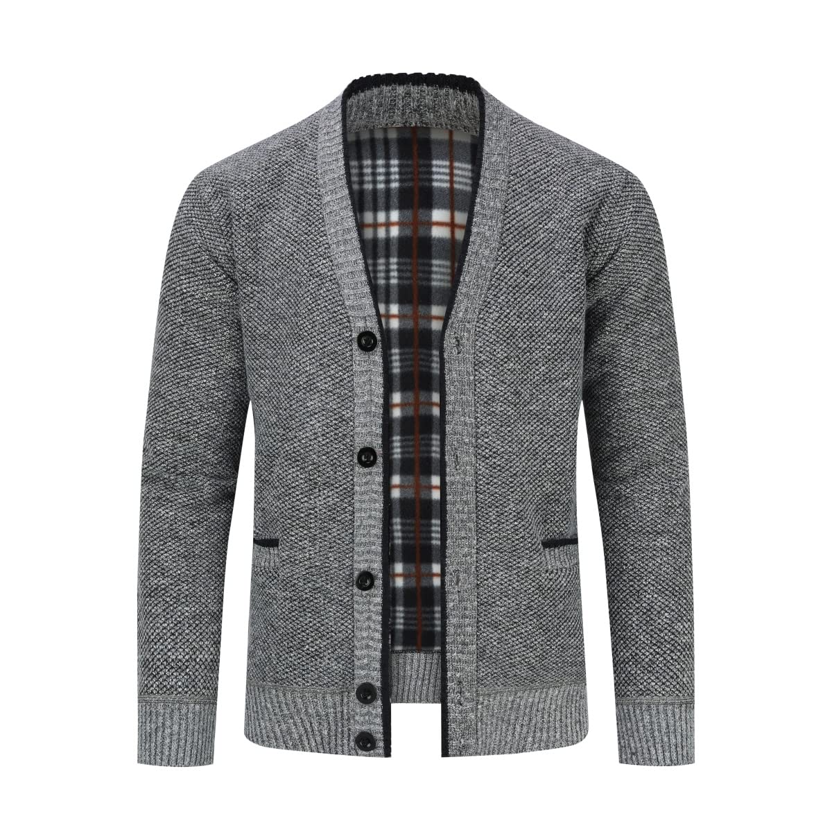Allthemen Cardigan da Uomo con Scollo a V Cardigan Foderato con Bottoni Maglione Pesante Sweater Caldo