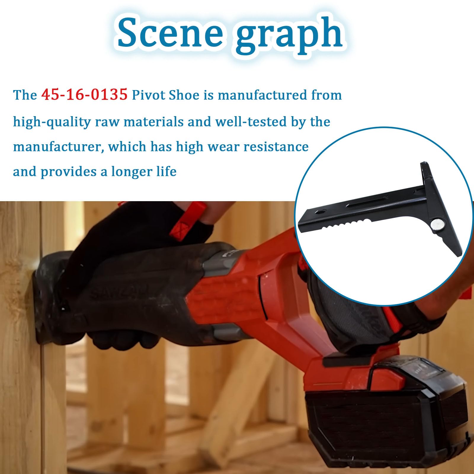 45-16-0135 para ensamblaje de zapatas Milwaukee 2720-20 y 2720-21 M18 Fuel Sawzall sierra alternante