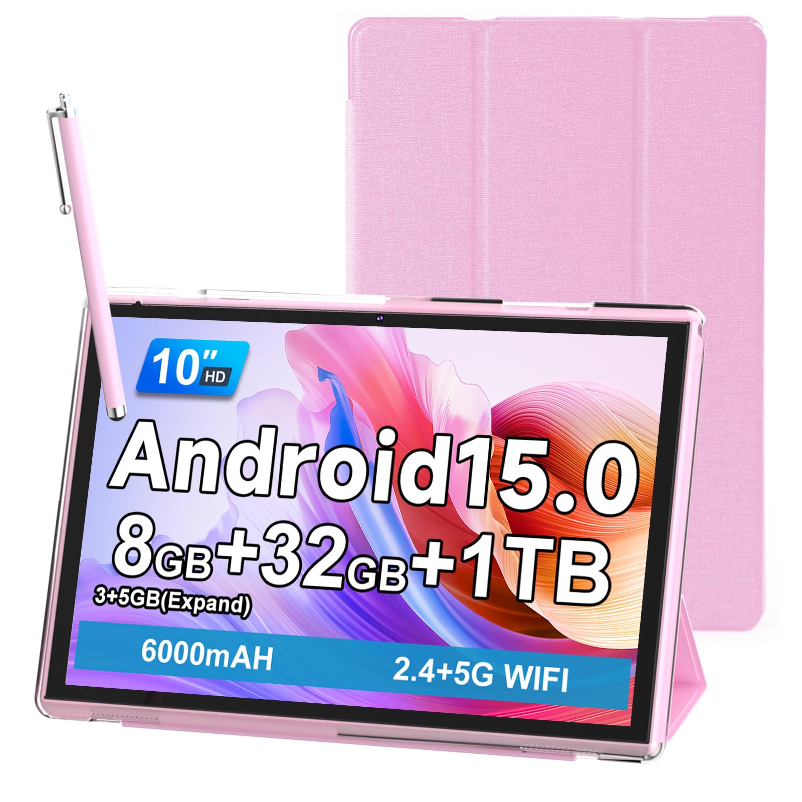 10" Tablet with Stylus Case, Android 15 Tablets, 8GB RAM, 32GB, Support ROM, 1024GB Expansion, 2MP Tablet Camera+8MP WiFi-6 10.1" Tablet, 10" IPS HD Screen-image-43
