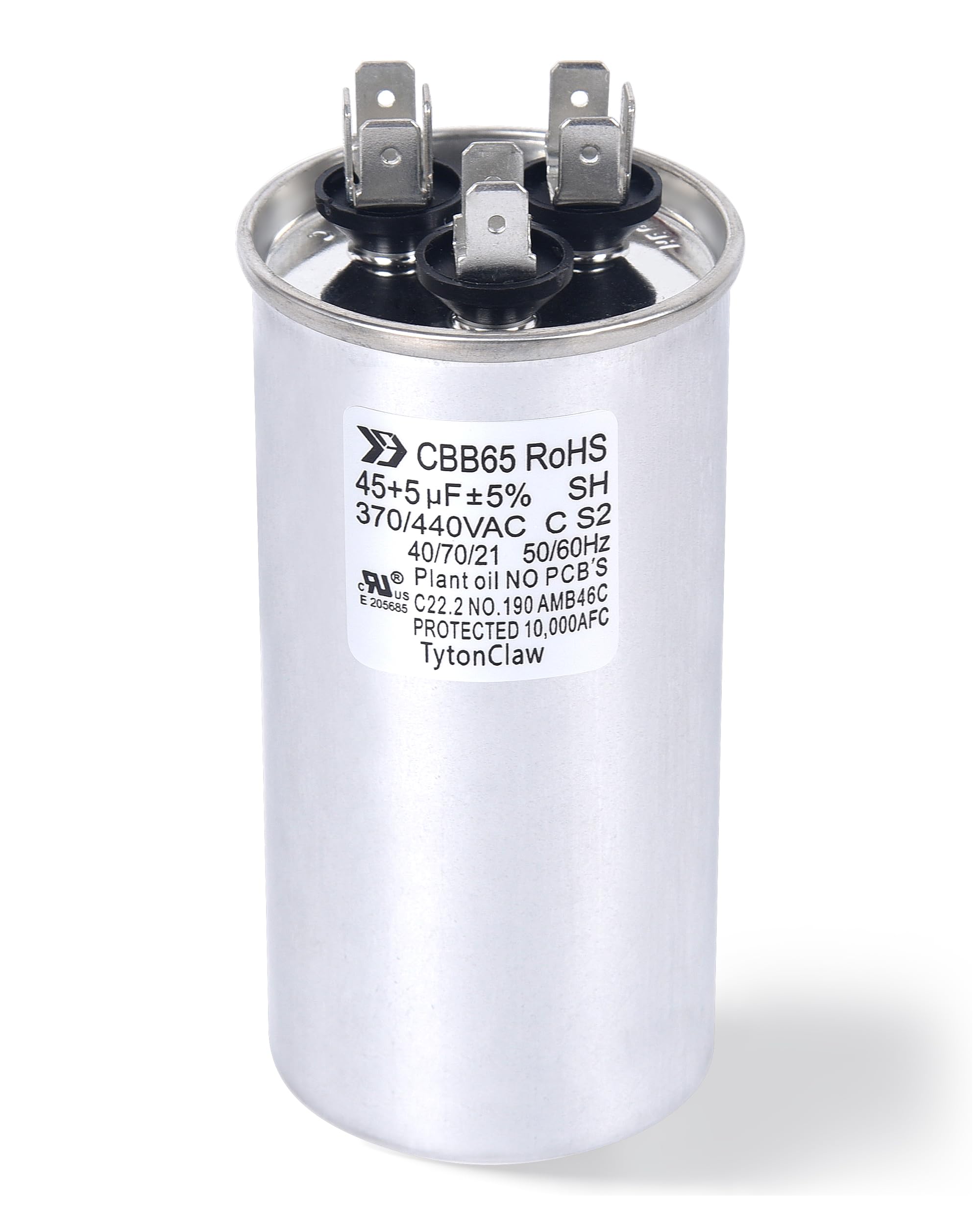 Photo 1 of [UL Recognized] 45+5 µF 45/5 MFD ±5% Dual Run Capacitor for Condenser