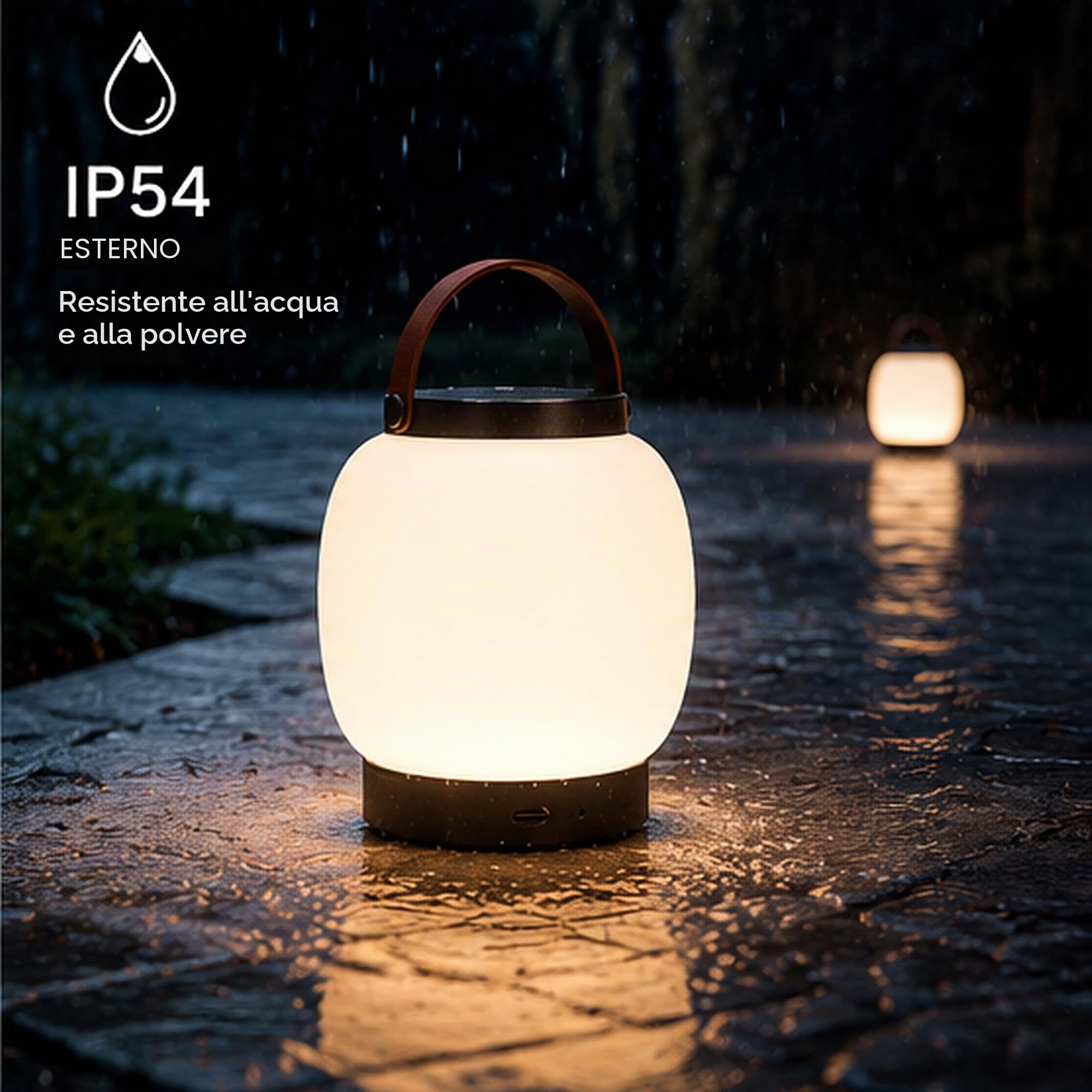 Lampada portatile BUBBLE, per interni ed esterni IP54 LED SMD 2W, ricaricabile, in alluminio, ideale per terrazze e/o balconi, residenziale o ristorazione o locale, antracite | IP54