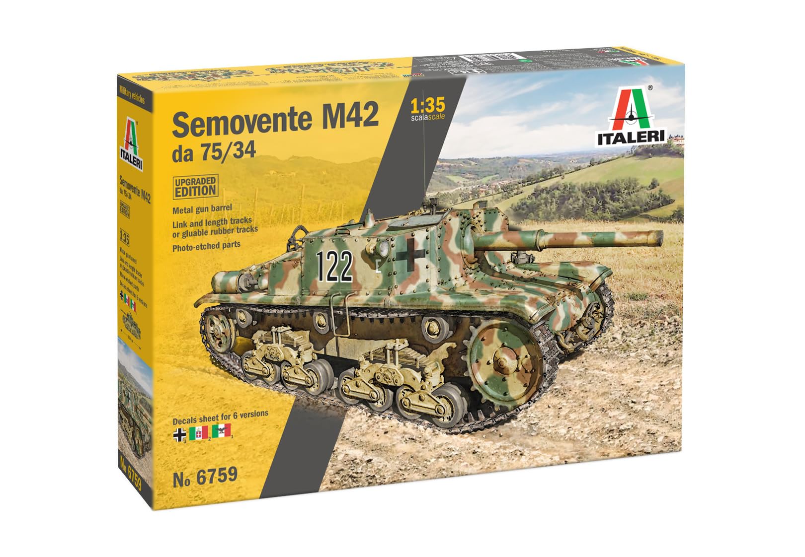 Italeri 6759 Samobieżny M42 75/34 Upgraded Edition, 1:35, plastikowy model/model z tworzywa sztucznego do montażu