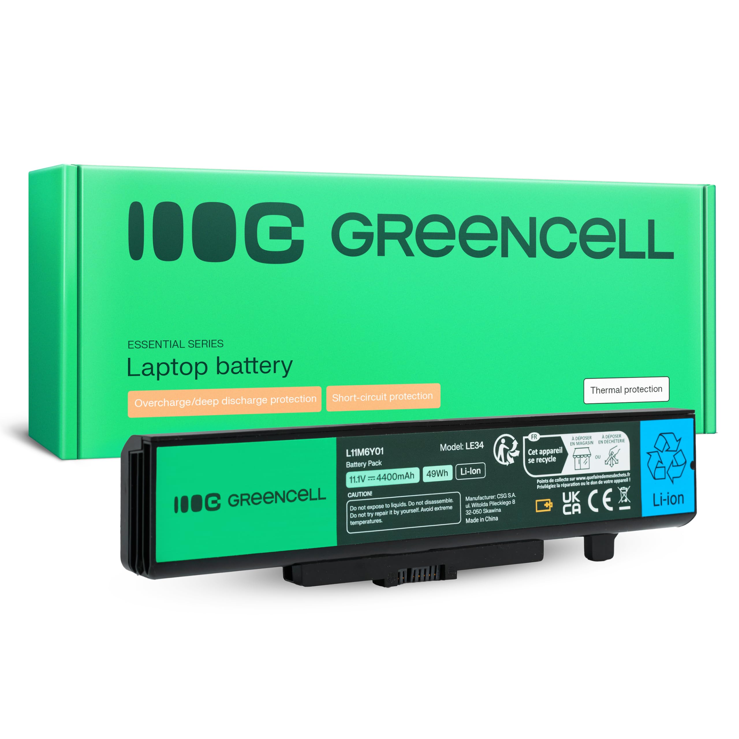GREENCELL für Lenovo Y480 V480 Y580 / 11,1V 4400mAh