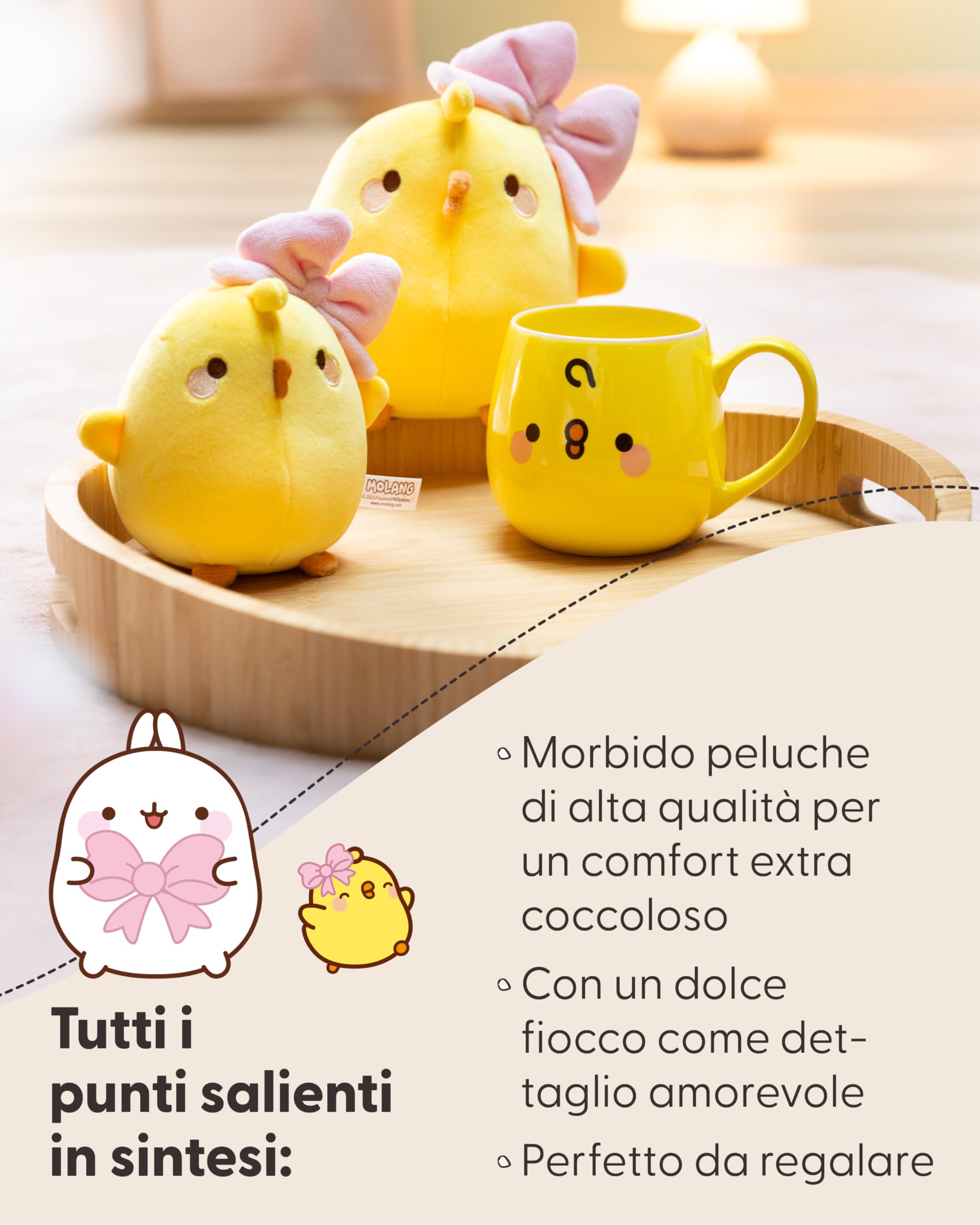 NICI Morbido Peluche di Piu Piu con Fiocco, per Coccole e Giochi, per Bambini e Adulti, Fantastica Idea Regalo, 12 cm, Bianco - 62780 - 4