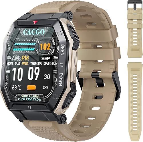 LIGE Reloj inteligente militar para hombre con llamadas Bluetooth responderhacer llamadas reloj inteligente táctico HD de 185 pulgadas con monitor