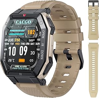 LIGE Smart Watch for Men Bluetooth Answer Call/Smart Notification,1.85 Inch Touch Screen Outdoor Military Fitness Watch with Heart Rate Monitor,IP67 Waterproof Smartwatch for iOS Android,Brown…