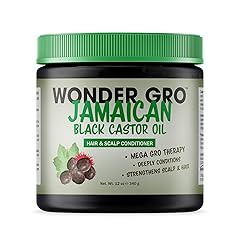 Jamaican Black Castor Oil Hair Grease Styling Conditioner, 12 fl oz - Great for Strengthening - Mega Hair Growth Therapy by Wonder Gro