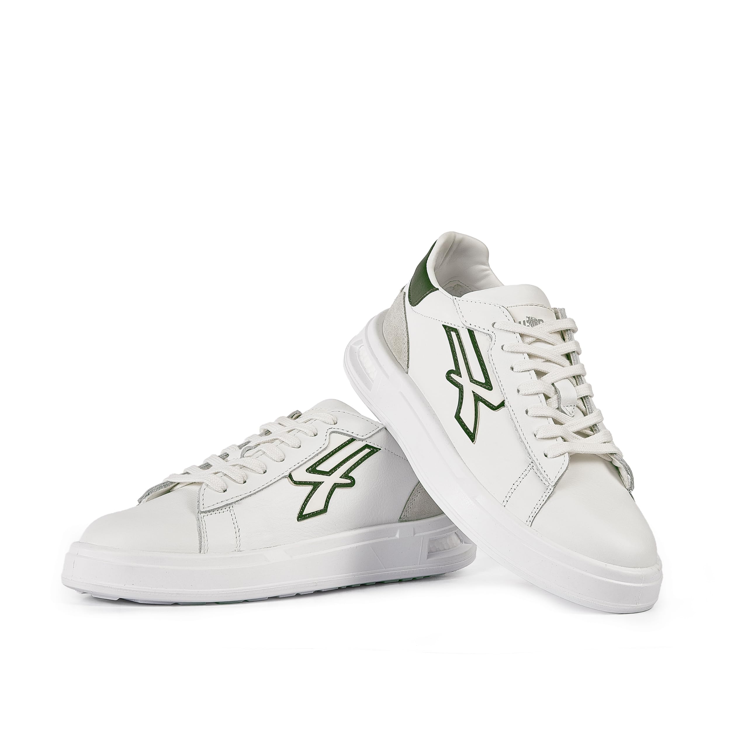 U-Power Urban Lifestyle Snake, Scarpe Sportive e Casual Bianche, Verdi e Beige in Morbida Pelle. Sneakers Basse con Suola Antiscivolo con Inserto Infinergy, Ideali per l'uso Quotidiano.