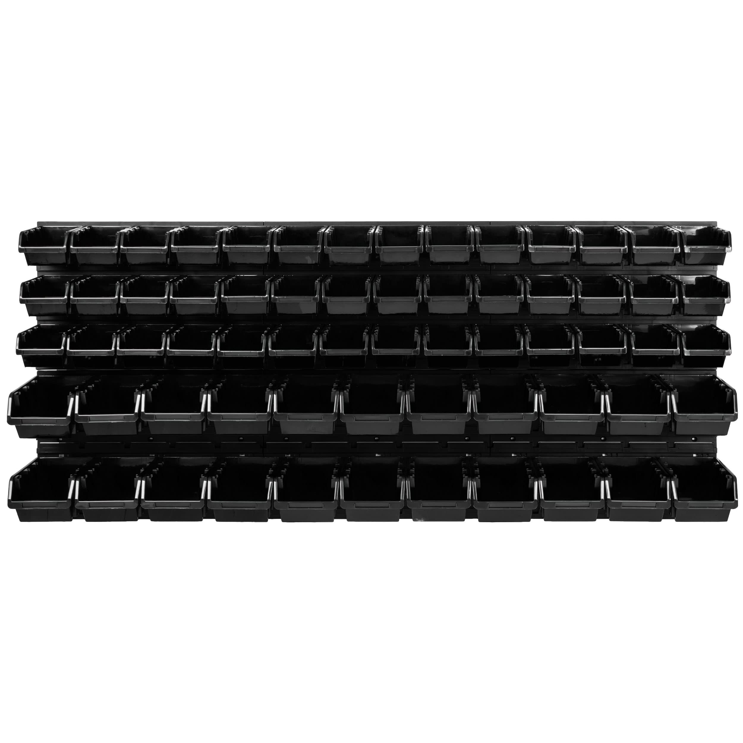 System magazynowy regał warsztatowy | 172 x 78 cm | 64 szt. pudełko | regał ścienny z pojemnikami do układania - płyty ścienne ekstra mocny regał na przedmioty ściana magazynowy regał garażowy