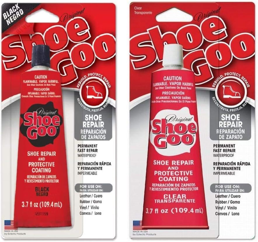 Shoe Goo Shoe Repair 3.7 oz. 2-Pack (1 Clear, 1 Black)