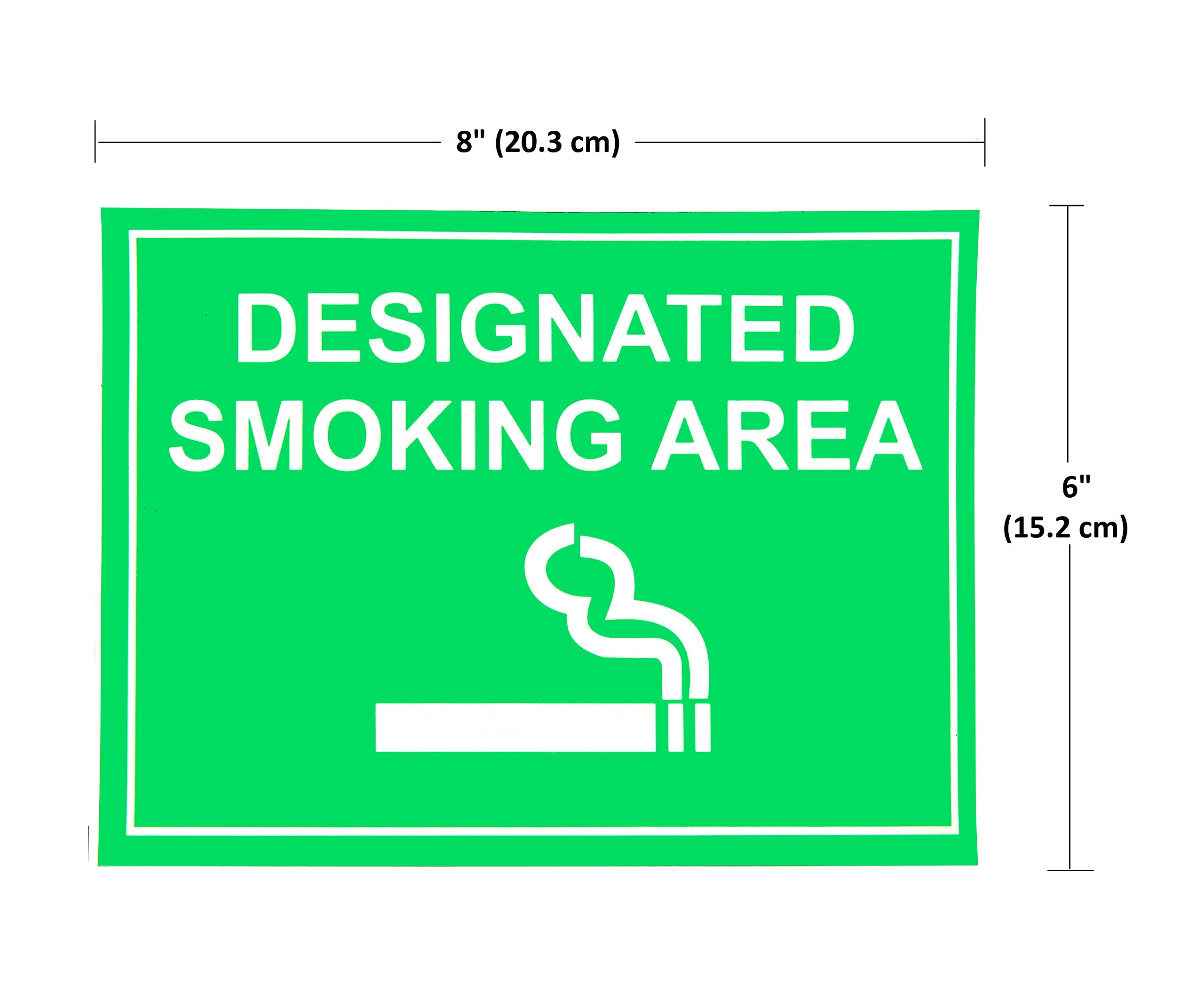 eSplanade Designated Smoking Area Sign Decal Sticker - Easy to Mount Weather Resistant Long Lasting Ink (Smoking Sign)