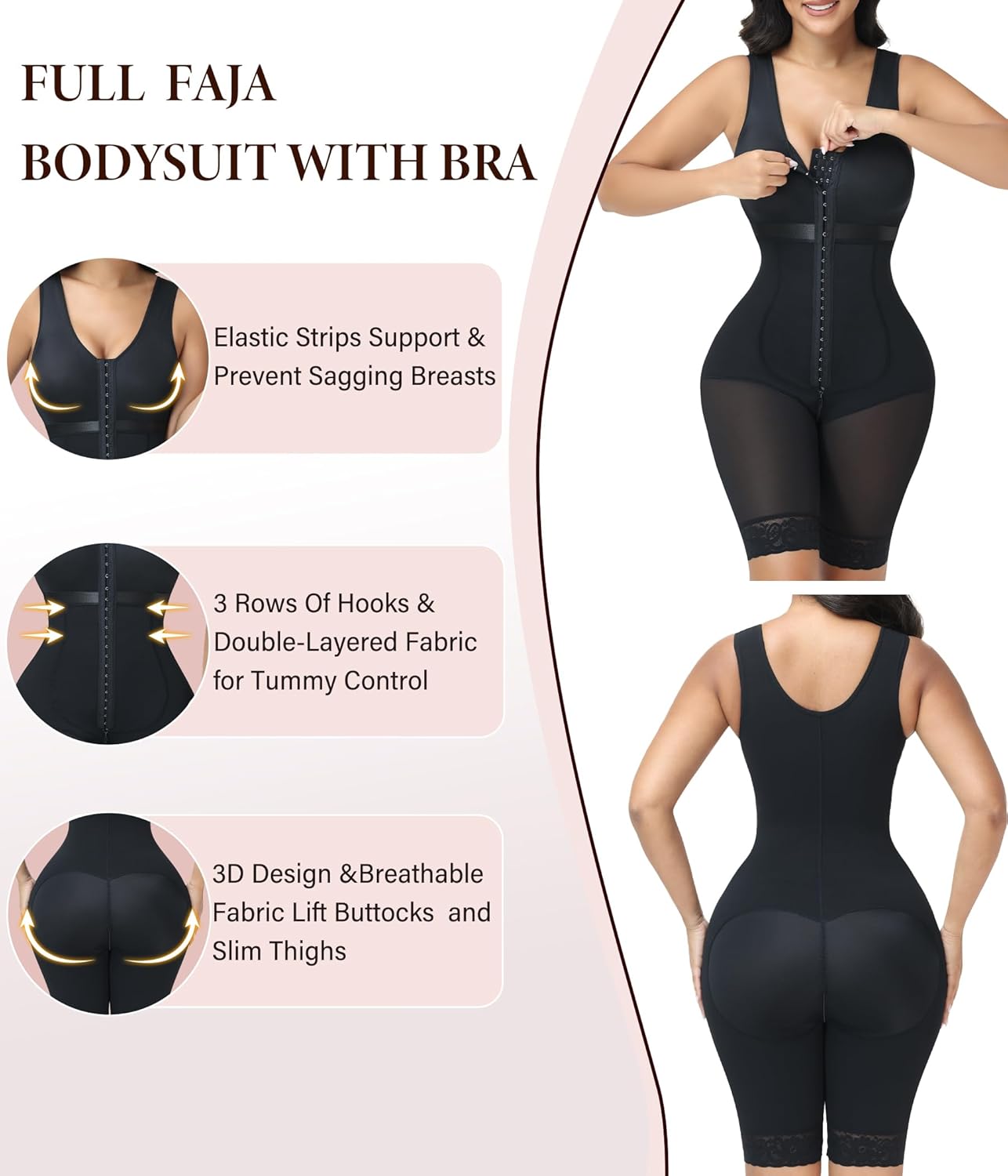 Fajas Colombianas Shapewear for Women Tummy Control Bodysuit Butt Lifter Post Surgery Body Shaper