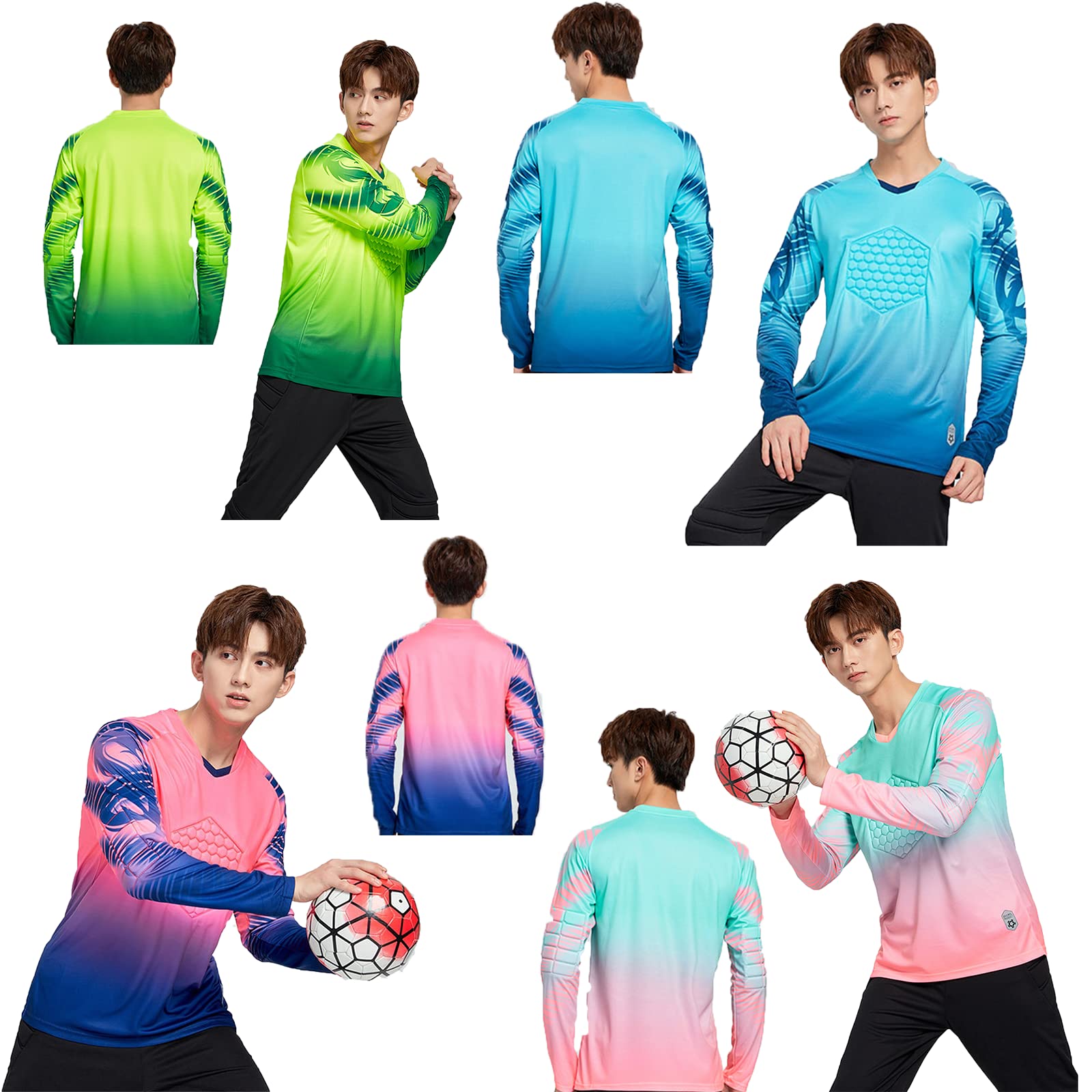 Camiseta de Portero Personalizado para niños Adultos, Mangas largas y Pantalones Cortos de Portero, Pantalones Personalizados con su Nombre, número, Equipo, número.