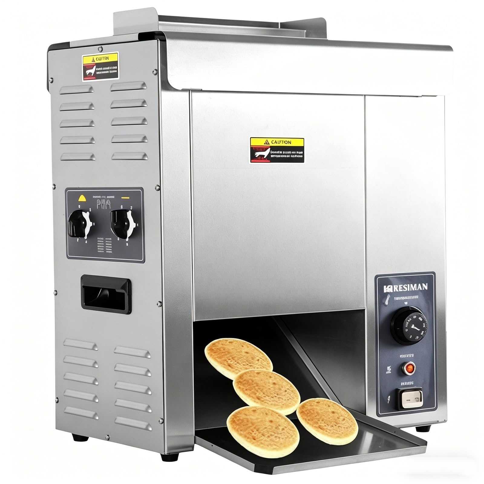 Equipo Comercial Totalmente Automático Para Tostar Pan Hamburguesa 2000w, Tostador Eléctrico Cadena Bandeja Control De Temperatura Dual 1400 Rebanadas/Hora Para Locales Comida Rápida