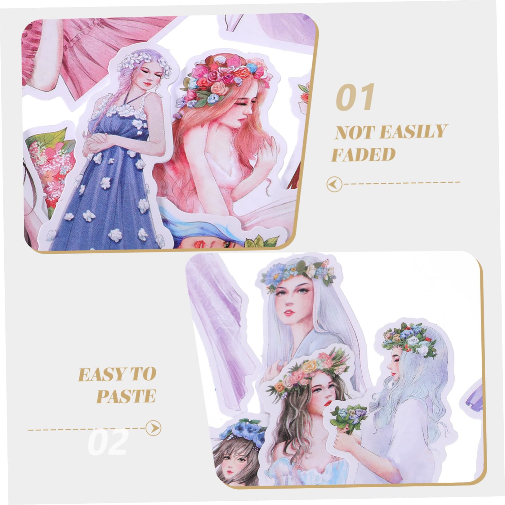 Angoily 5 Set Adesivo Da Fata Dei Fiori Retrò Botanico Floreale Diario Dell'album Adesivi Decorativi Simpatici Adesivi Per L'inserimento Nel Diario Scrapbooking Adesivi Carta 100 Pezzi * 5