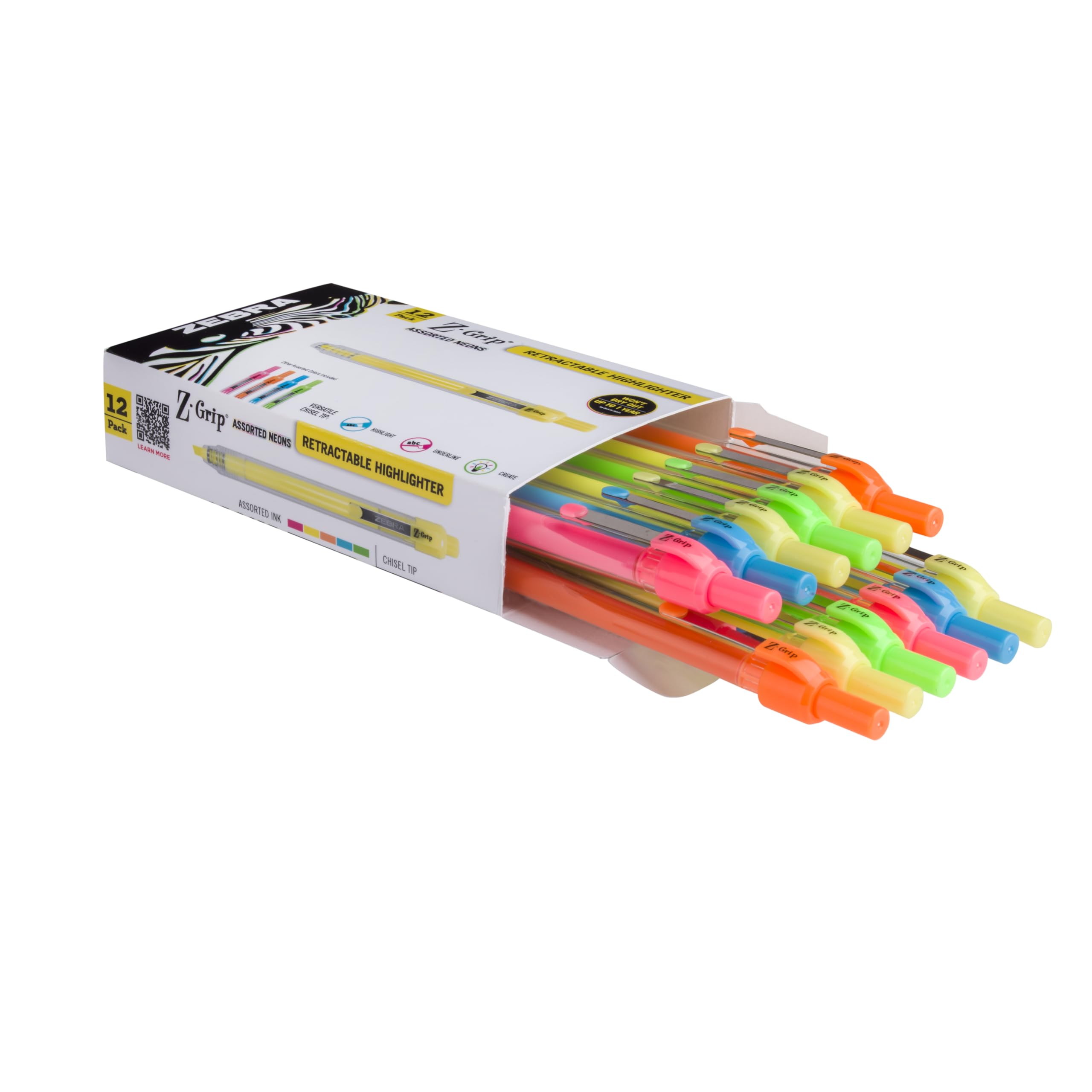 Amazon.com : Zebra Pen Z-Grip Retractable Highlighter, Assorted