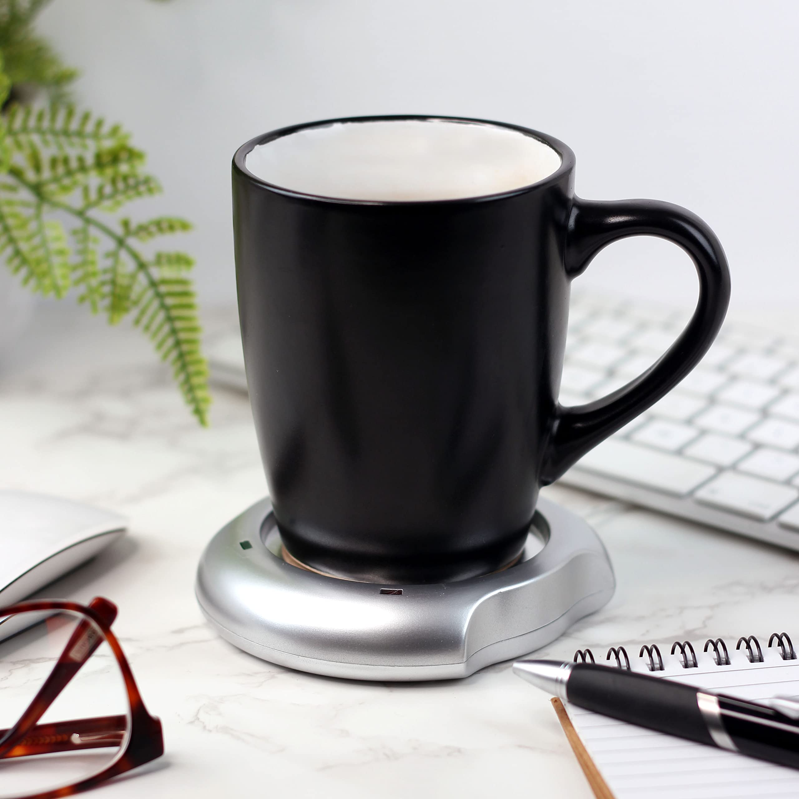 Ebuygb Gtey Coffee/Tea Mug Warmer, Portable Usb Beverage Warmer For Office, Desk, Home Use Coaster (Silver)
