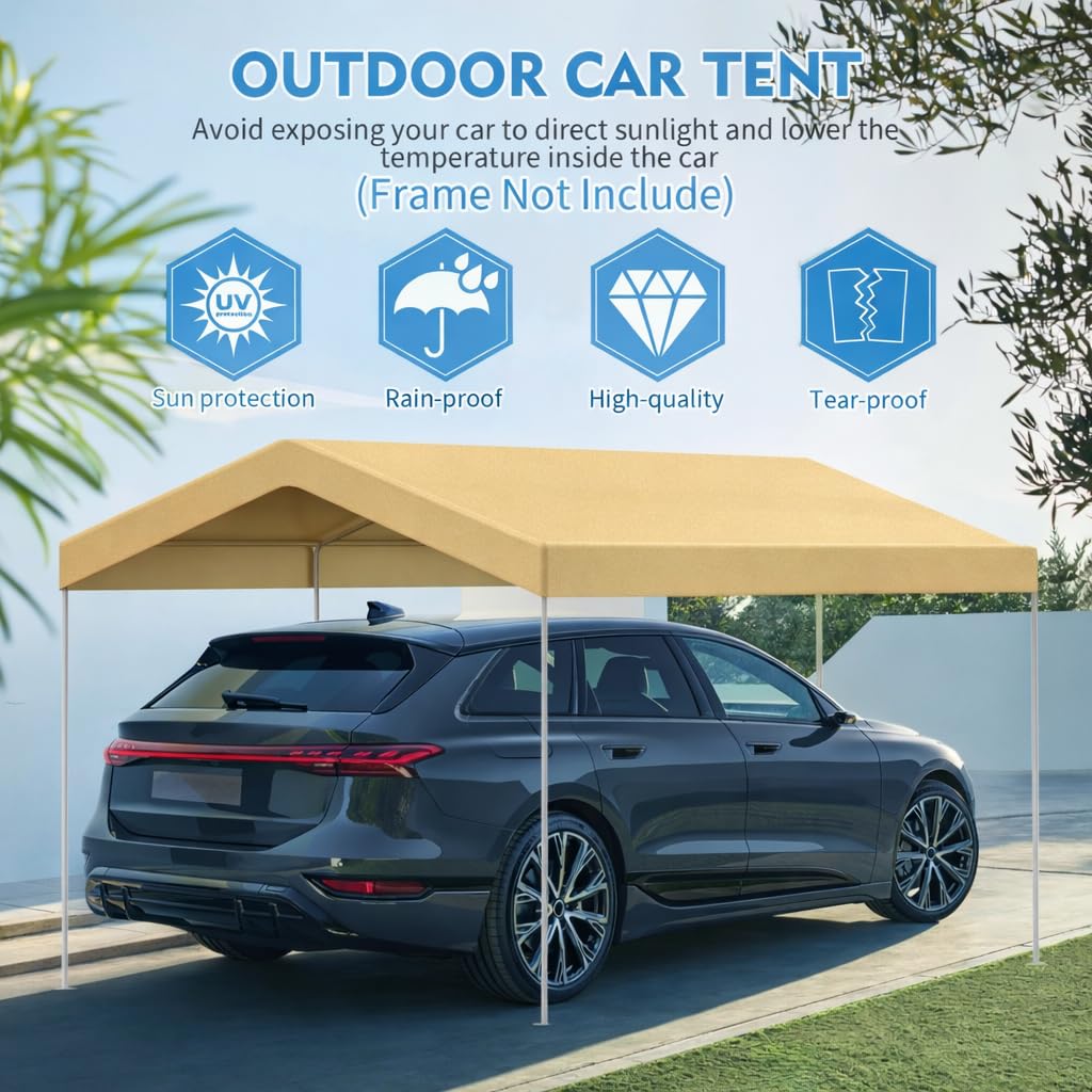 Carport Canopy Cover - 10x20 ft Waterproof -6