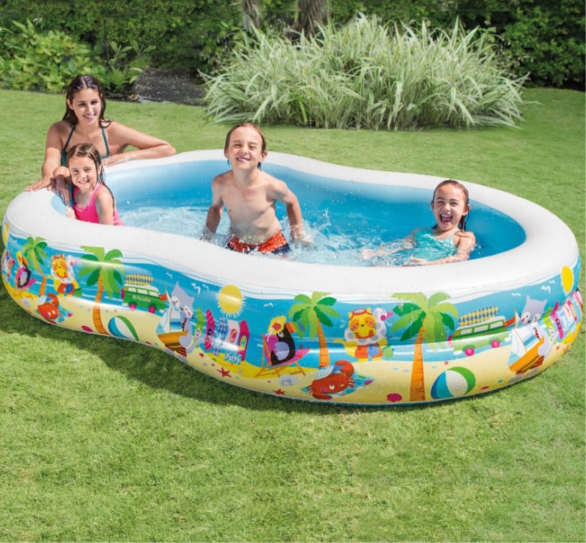 piscina gonfiabile, Piscina gonfiabile rettangolare, piscina for famiglie, da giardino, fuori terra, estiva for bambini