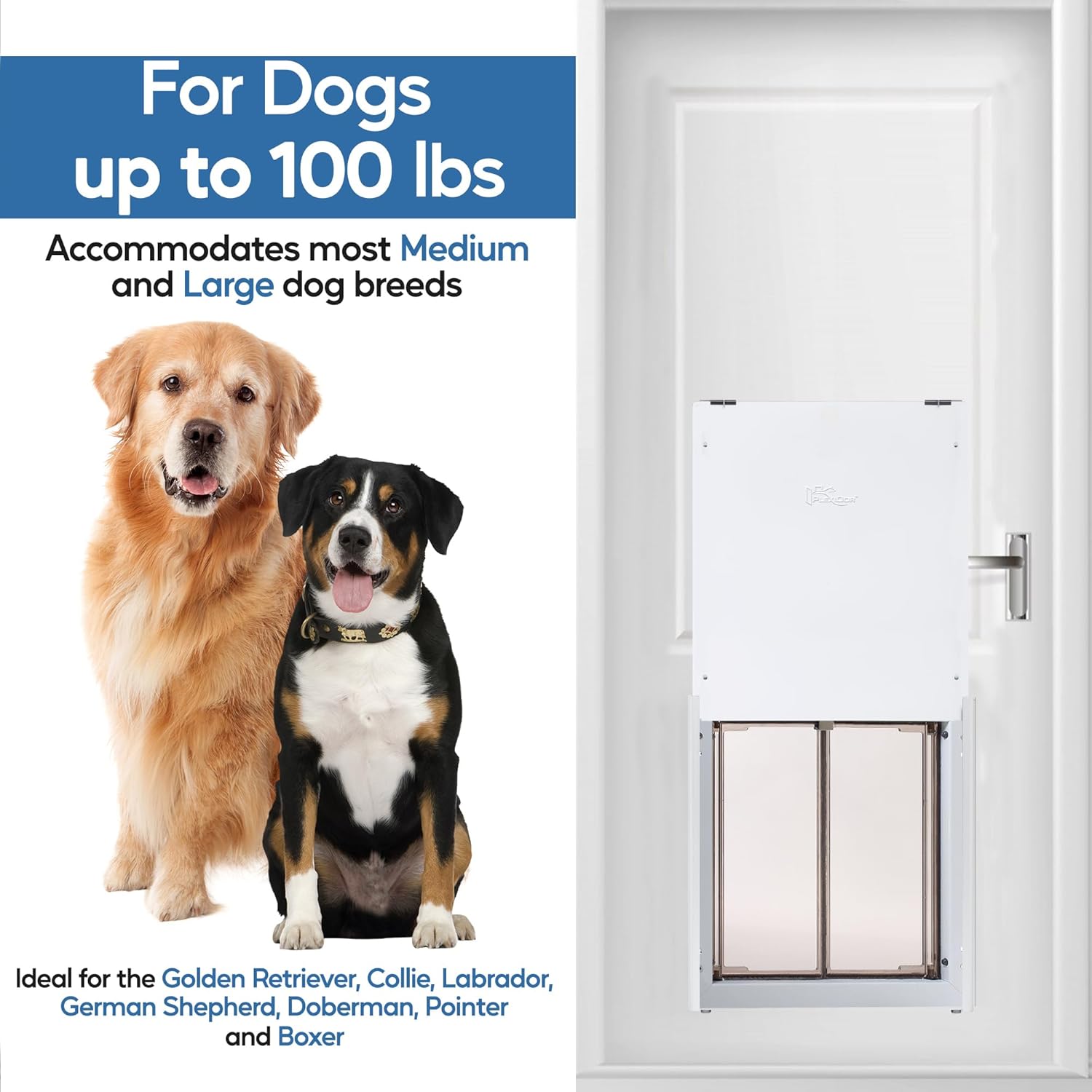 Plexidor Performance Pet Door Sliding Track - Easy to Install Sliding Door Track with Flip Lock - Built to Last