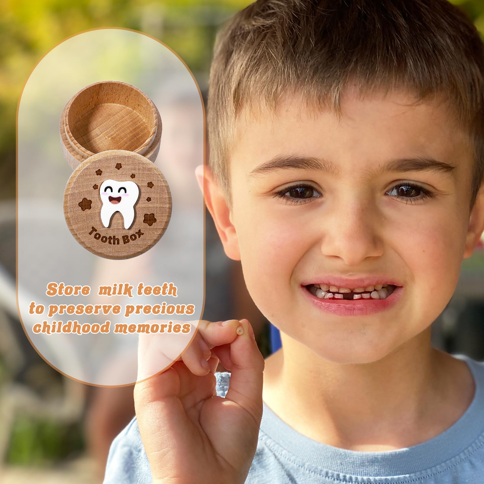 Caja de hada de dientes para niños, soporte de madera tallada en 3D, bonito soporte para dientes perdidos, caja de recuerdo para los primeros dientes perdidos, regalos de hadas para cumpleaños