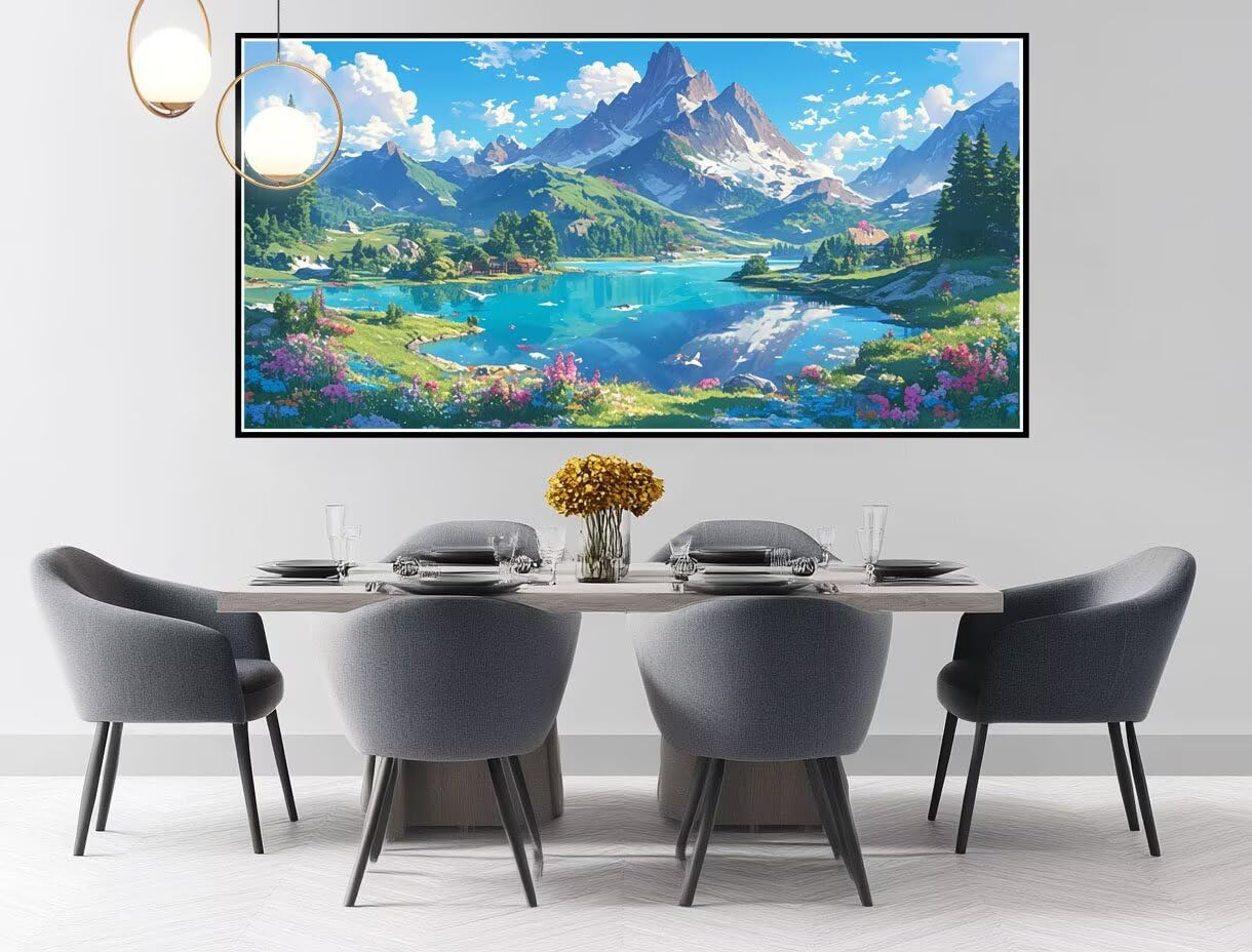 See XD-428 malowanie według liczb, dla dorosłych, 50 x 100 cm, "zrób to sam", ręcznie malowany, obraz olejny, zestaw z pędzlami i farbą akrylową, niegniotące się, płótno do dekoracji ścian bez ramy