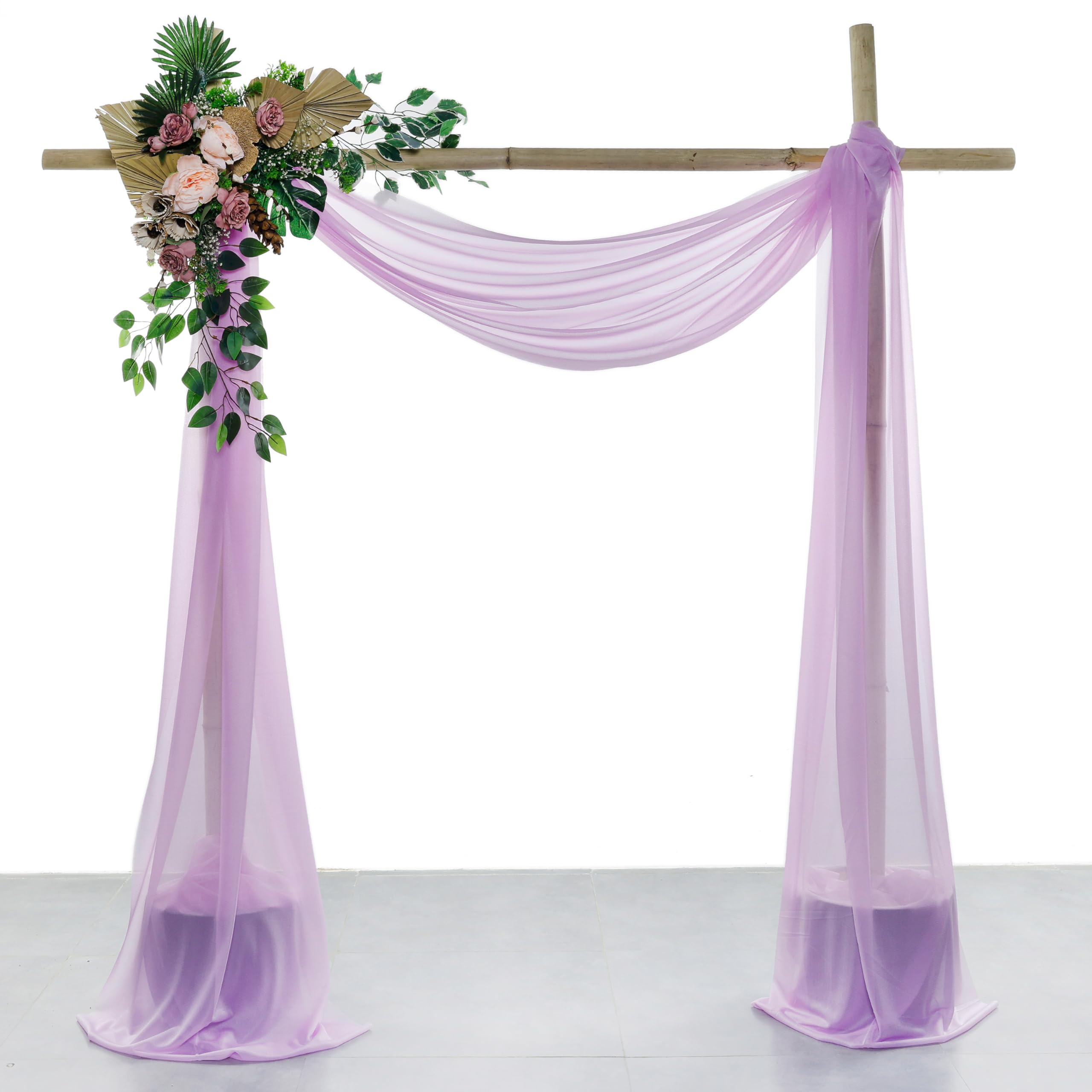 VDS Pack of 1 Panel (30 Inch X 20 Feet) Wedding Arch Draping Fabric Sheer Chiffon Fabric Drapery for Wedding Ceremony Reception Swag Backdrop Canopy Chuppah ARBO Altars Decoration (Orchid) — image 1