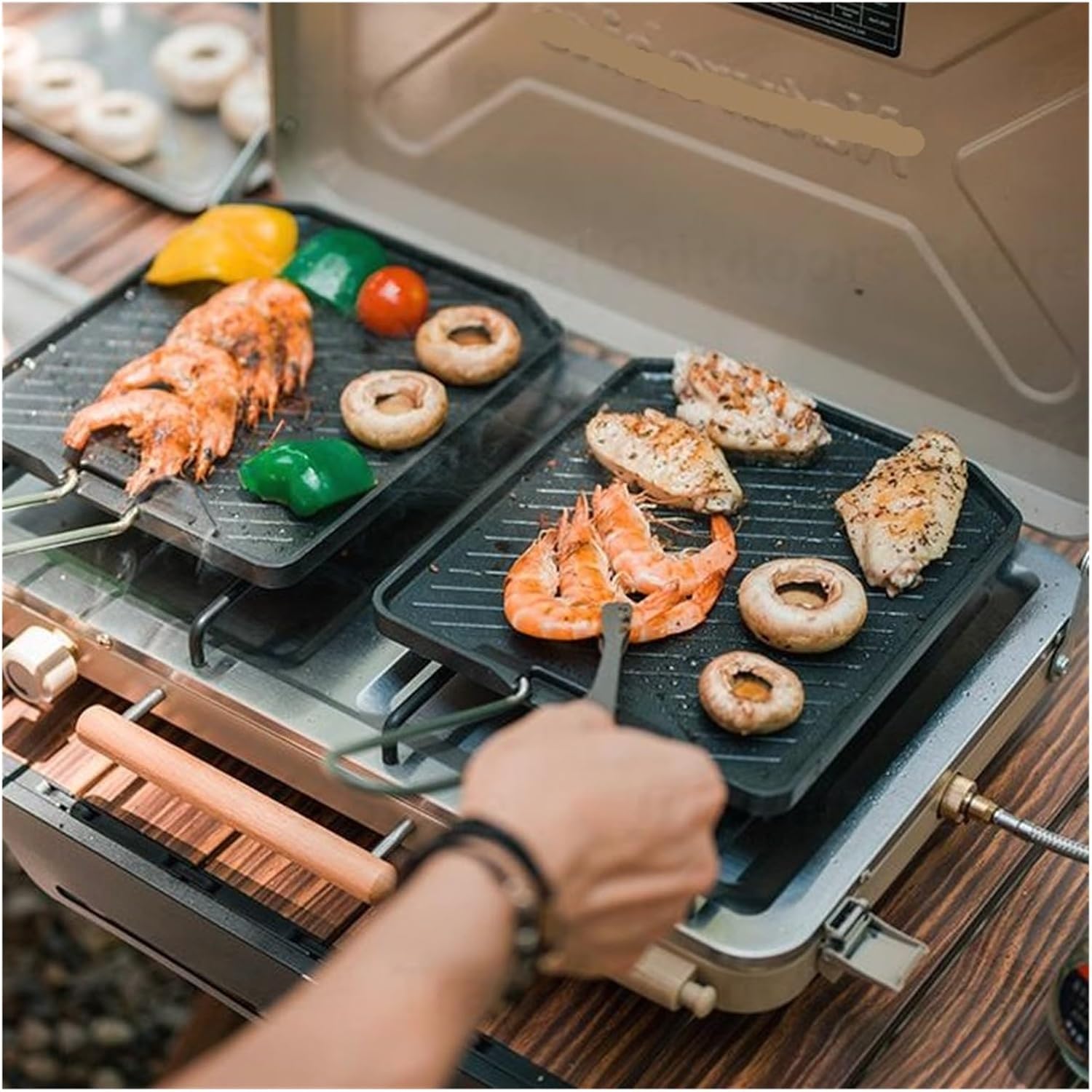 Compatible For Camping Cooking Pan Non Stick Folding Picnic Frying Portable Easy Clean Grill Hiking Bbq Dinner Plate