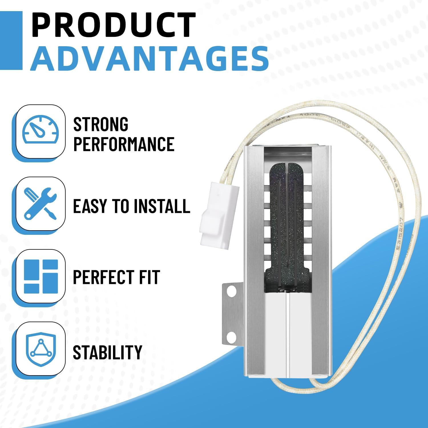 W11208965 Upgraded Gas Range Oven Igniter Compatible with Whirlpool Amana Replaces W11590294 W11506321 W11613927 4977065 AP7193166 PS16744629 EAP16744629 With Two ceramic nuts