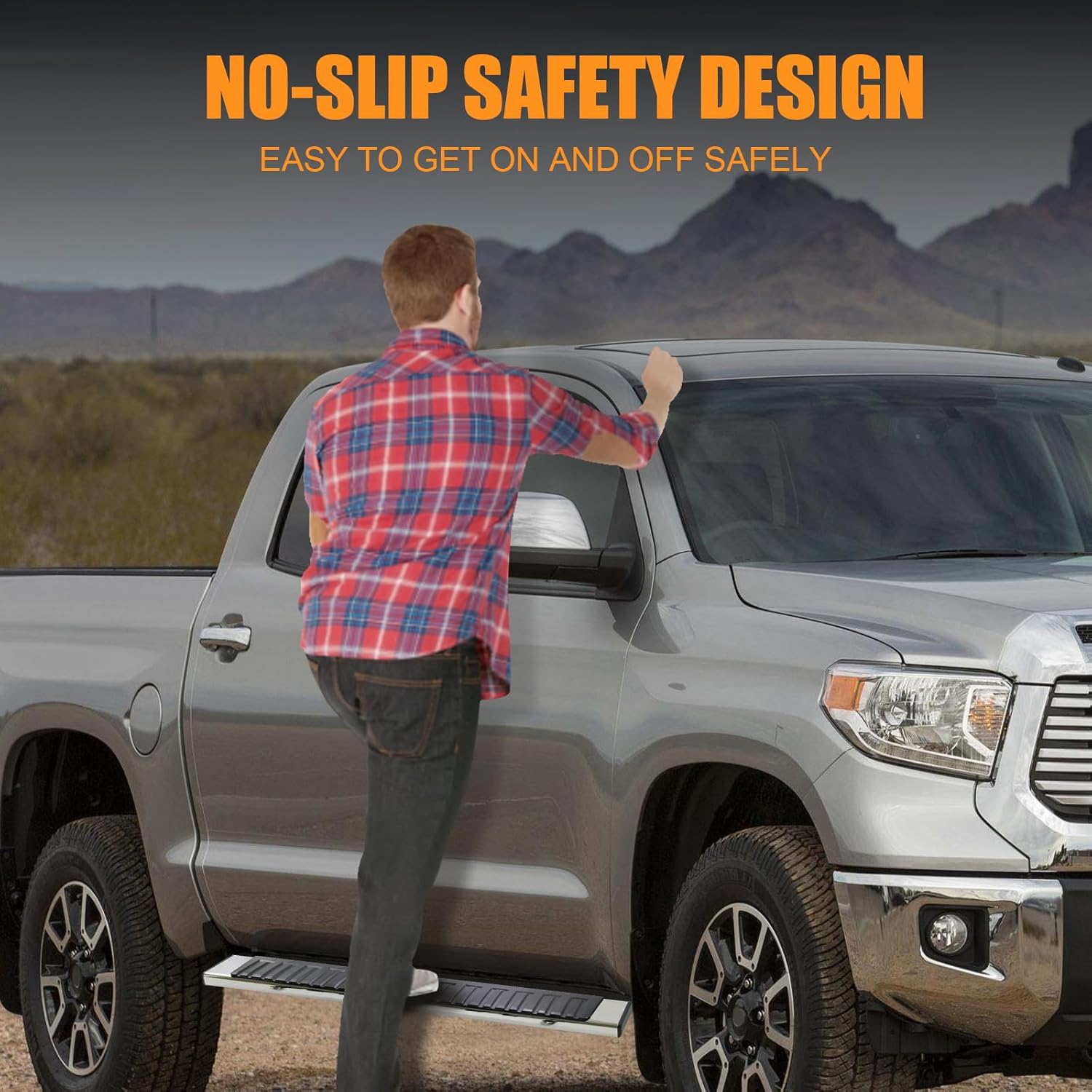 Aluminum Side Running Boards, Truck Side Steps Nerf Bars L+R for 2007/2008/2009/2010/2011/2012/2013/2014/2015/2016/2017/2018/2019/2020/2021 Tundra Double Cab