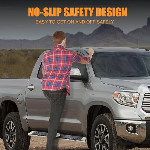 Miniatura 6 de Estribos laterales de aluminio, escalones laterales de camión Nerf Bars L+R para 200720082009201020112012201320142015201620172018201920202021 Tundra