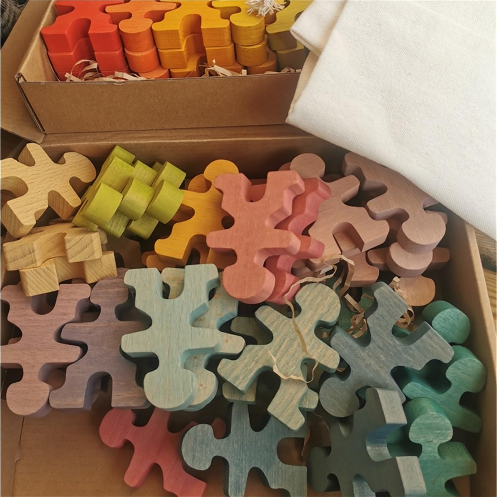 Holzfiguren Puppen Regenbogen-Holzspielzeug, stapelbare Männer, Bauset, Gewichtheben, Klammerpuppen for Kinder, pädagogisches Spiel(Rainbow 48)