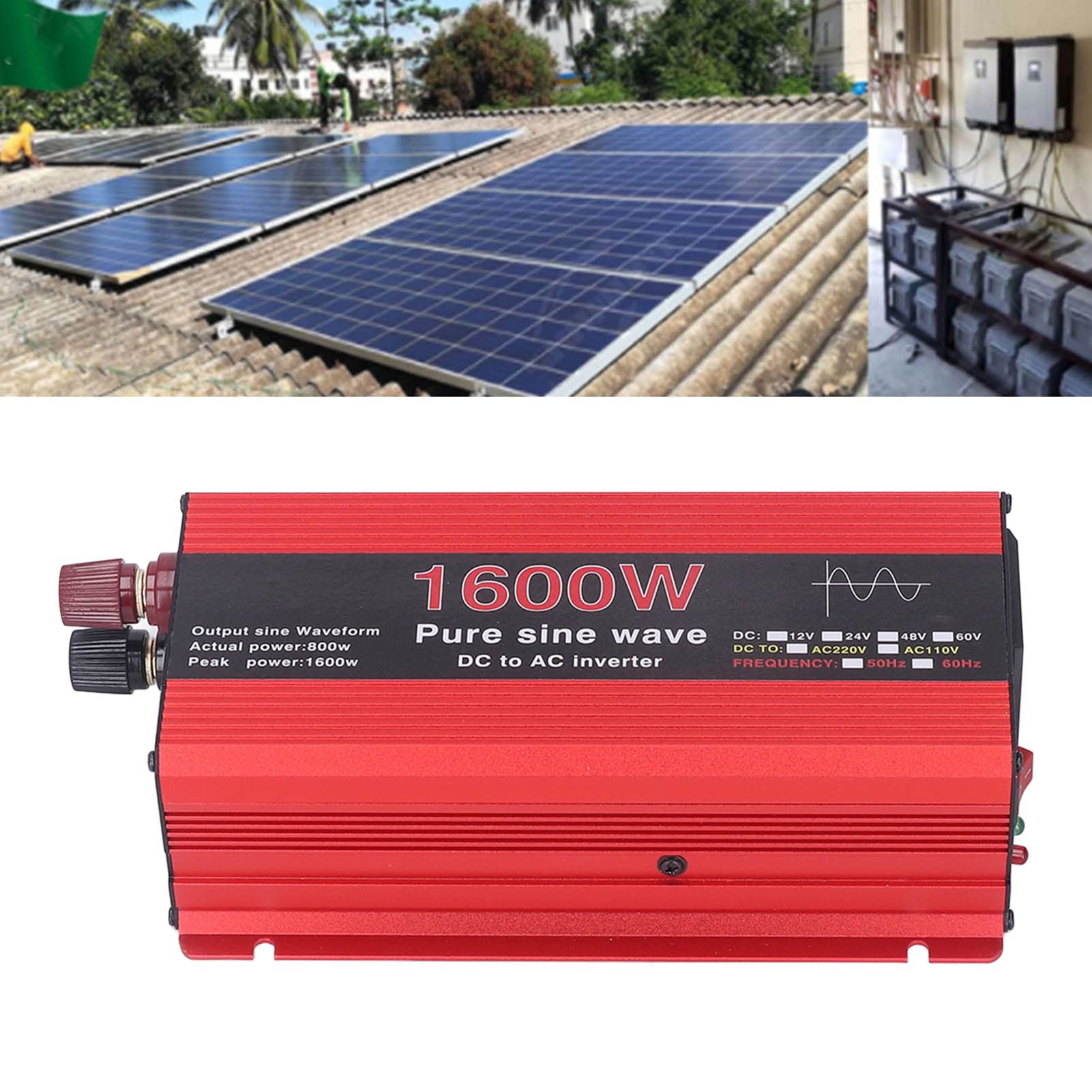 YWBL-WH Czysty Sinus Falownik, Ochronny Falownik Aluminiowy 1600W