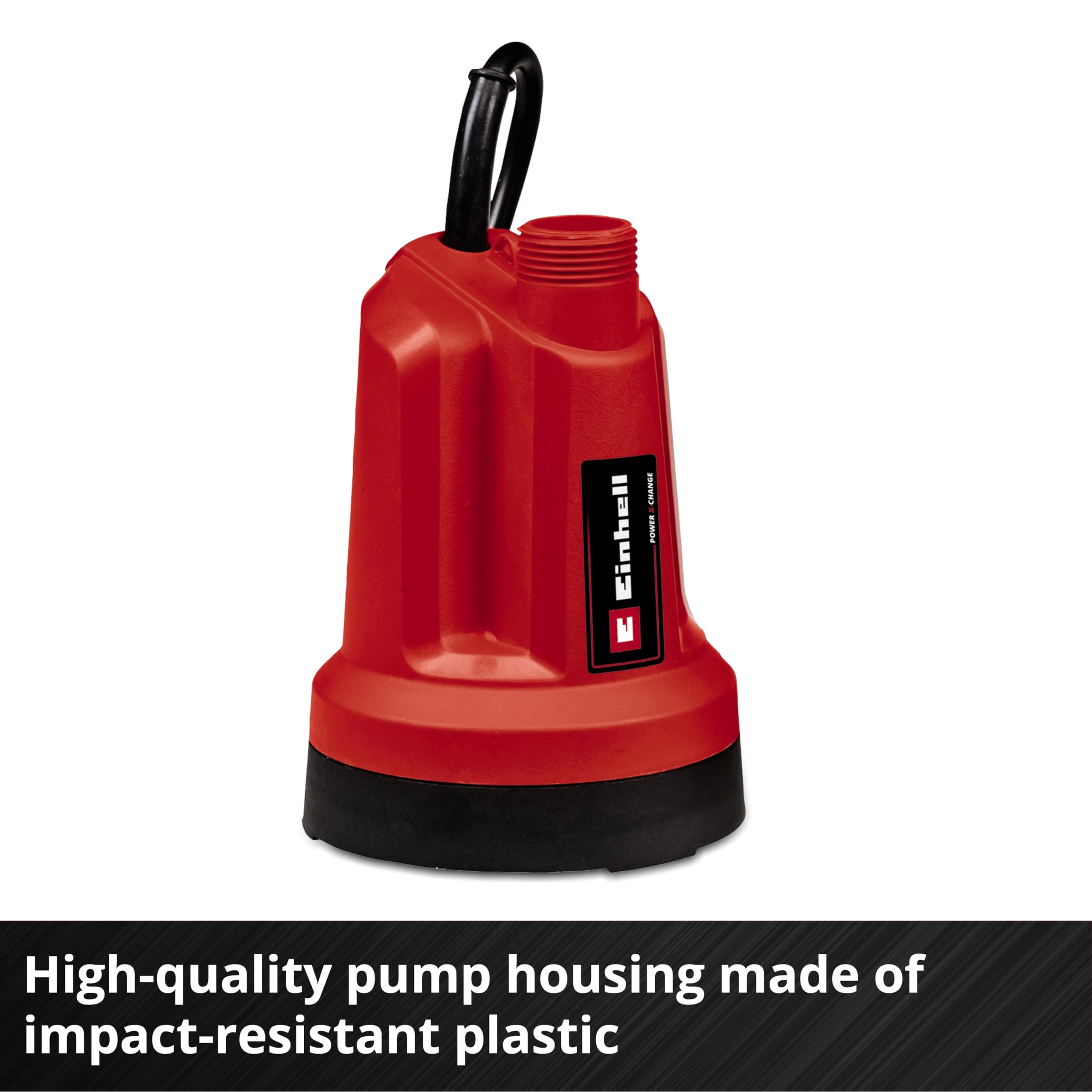 Einhell Akku-Klarwasserpumpe GE-SP 18 LL Li (1x4,0Ah) Power X-Change (Li-Ion, 18 V, max. 4500 L/h, flexible Batteriebox, Dauerlauffunktion, inkl. 4,0 Ah Akku & Schnellladegerät) Rot/Schwarz