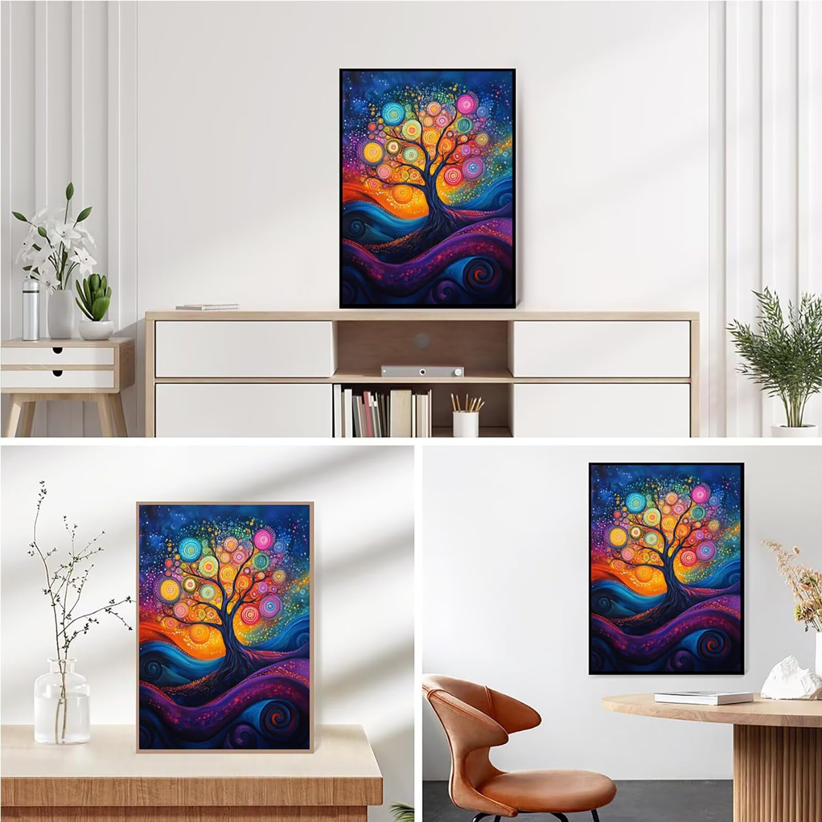 Diamond Painting Kit Completo, Diamond Painting Astratto, 5D Quadrato Pittura Diamante Kit Manualidades Adultos DIY Diamantini Crystal Art Disegni Ricamo Punto Croce Artigianale,80x100cm Albero j0-957