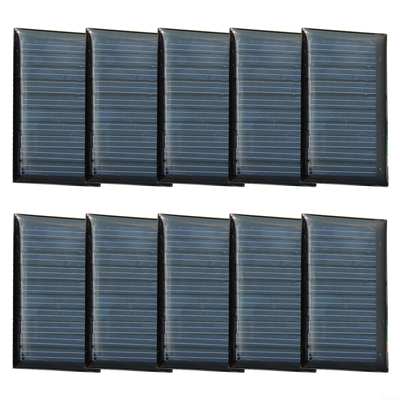 Lotto di 10 pannelli solari 5V 30mA 53X30mm per progetti elettronici fai da te